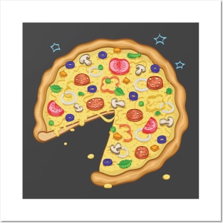 Paired t-shirts Mouse and Pizza (part #2: Pizza) Posters and Art